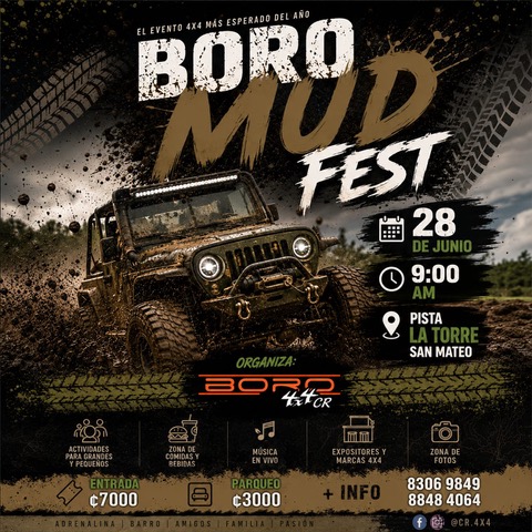Boro Mud Fest promete adrenalina, barro y aventura 4x4 en San Mateo